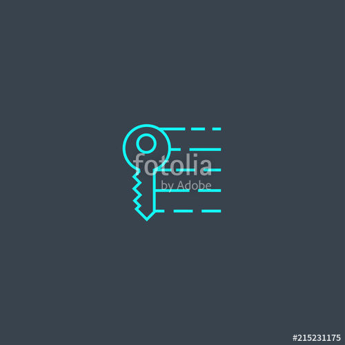 500x500 Cryptography Concept Blue Line Icon Simple Thin Element On Dark