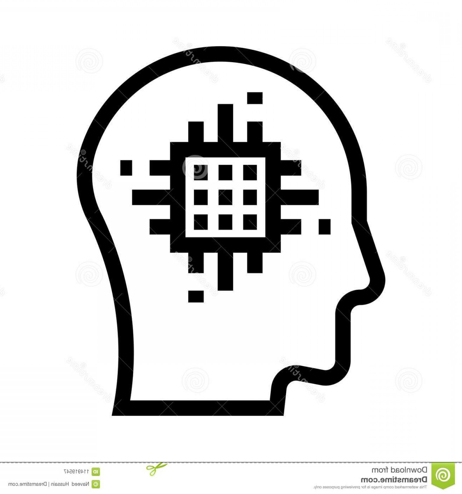 1560x1668 Mind Chip Vector Line Icon Elements Mobile Concept Web Apps Thin