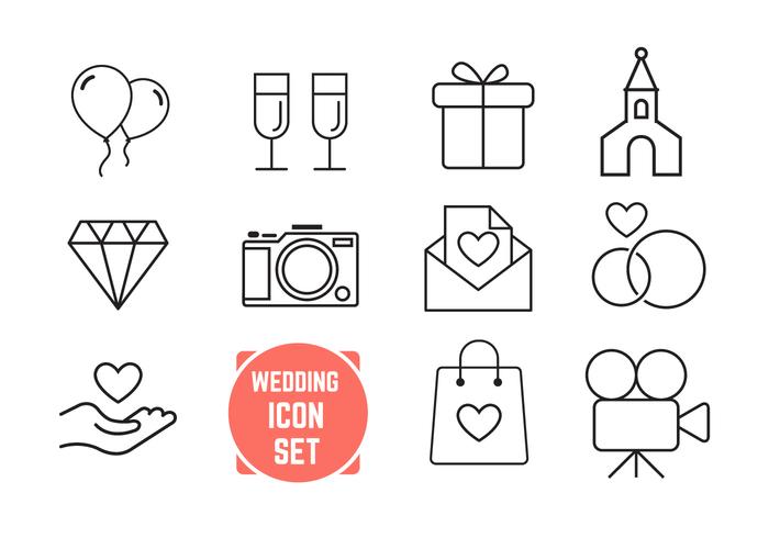 700x490 Thin Line Wedding Icons