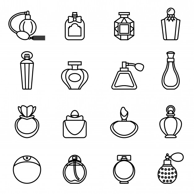626x626 Perfume Bottle Icon Set Thin Line Style Stock Vector Vector
