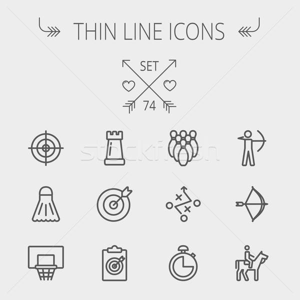 600x600 Sports Thin Line Icon Set Vector Illustration Andrei Krauchuk