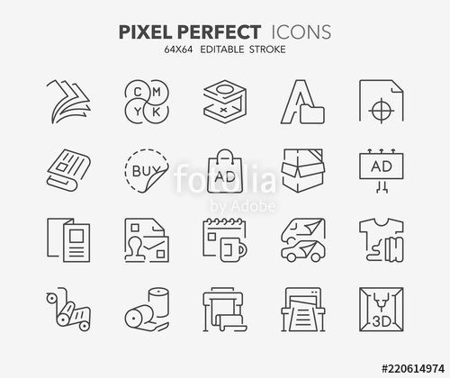 500x420 Printing Thin Line Icons Stock Image And Royalty Free Vector