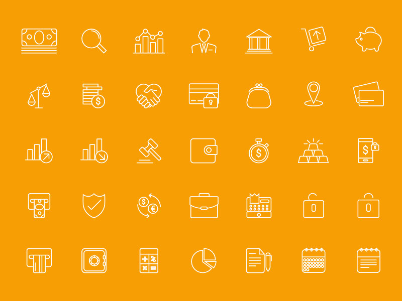 800x600 Thin Line Business Icons Sketch Freebie