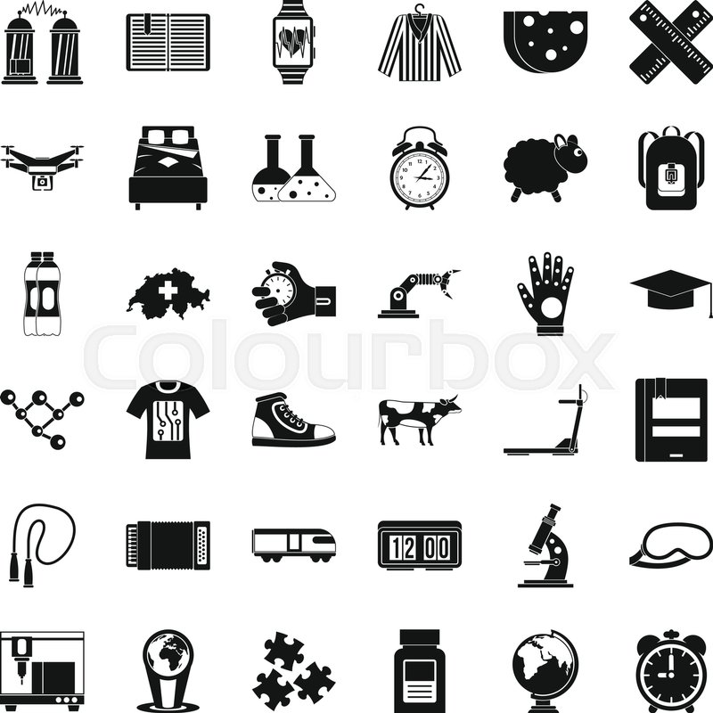 800x800 Scientific Things Icons Set Simple Stock Vector Colourbox