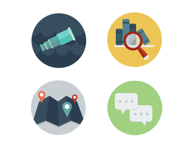 400x300 Explore, Discover, Connect, Learn Icons Engaging With Kids