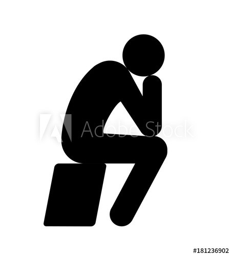 453x500 The Thinking Man Sculpture Icon Vector Illustration Of A Thinking