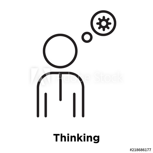 500x500 Thinking Icon Isolated On White Background Simple And Editable