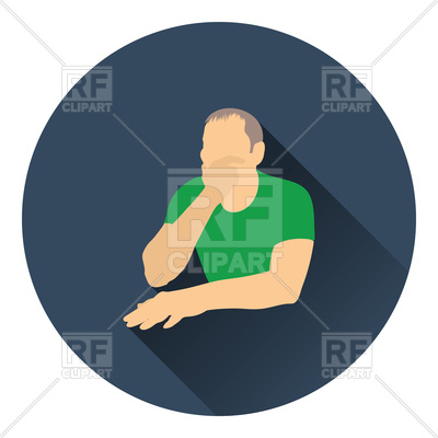 Flat Color Design Of Thinking Man Icon Vector Image Of People 400x400 Flat Color Design Of Thinking Man Icon Vector Image Of People