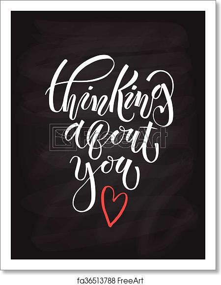 450x580 Free Art Print Of Thinking About You Lettering Typography Poster