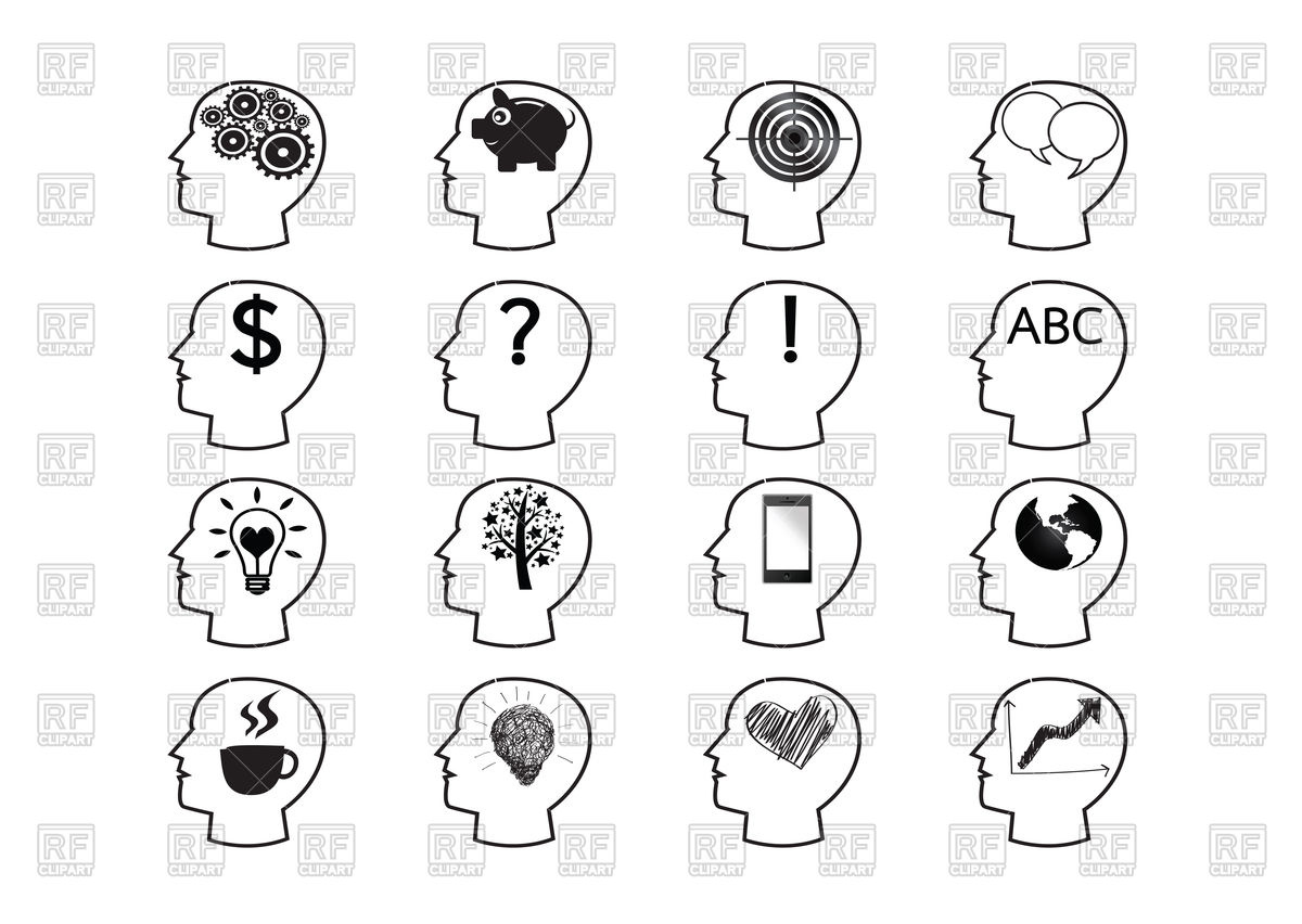 1200x852 Thinking Head Icon Idea Vector Image Of Icons And Emblems Tumdee