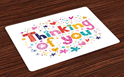 425x265 Lunarable Quote Place Mats Set Of Cheesy Romance