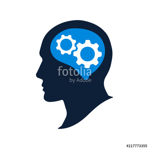500x500 Silhouette Human Head With Gears Vector Illustation Thinking