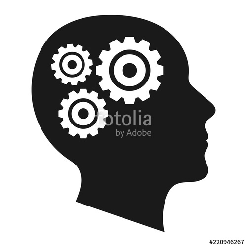 500x500 Simple, Black Silhouette Head