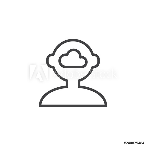 500x500 Thinking Person Outline Icon Linear Style Sign For Mobile Concept