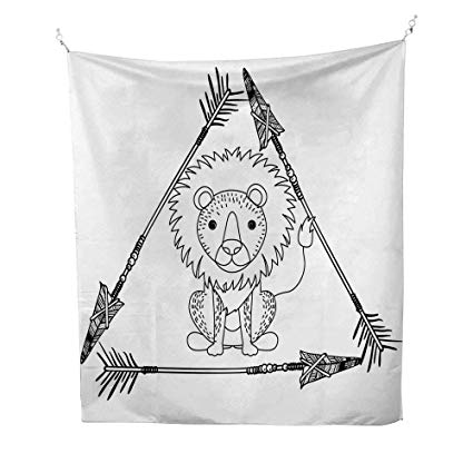 425x425 Home Decor Tapestries Animal Drawing Style Boho