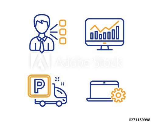 500x405 Statistics, Truck Parking And Third Party Icons Simple Set