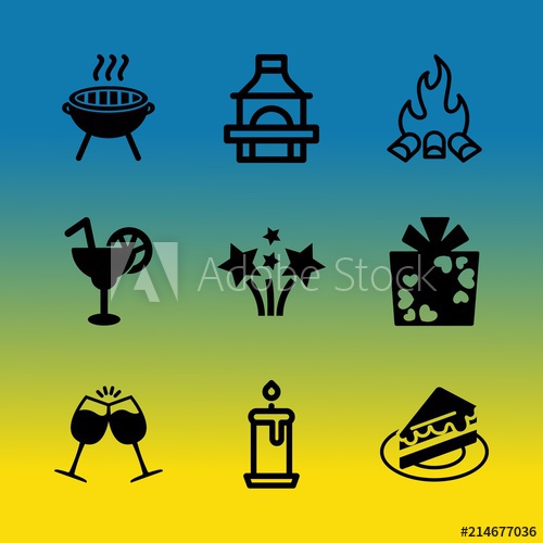 500x500 Vector Icon Set About Birthday Party With Icons Related