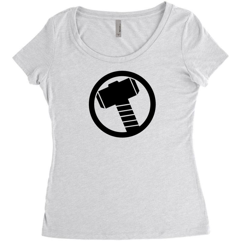 800x800 Custom Thor Hammer Icon Women's Triblend Scoop T Shirt