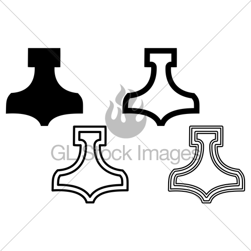 500x500 Thor Hammer Icon Vector Illustration Gl Stock Images
