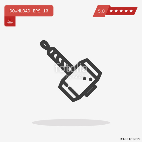 500x500 Thor Hammer Icon In Trendy Flat Style Isolated On Grey Backgroun