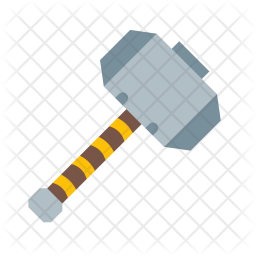 256x256 Thor Hammer Icon Of Flat Style