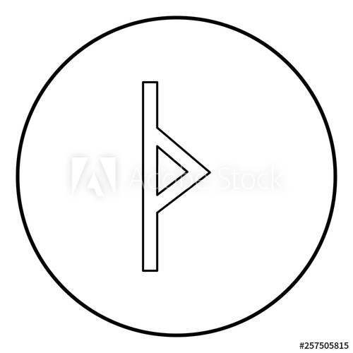 500x500 Thurisaz Rune Tpurizas Tor Thorn Icon Outline Black Color Vector