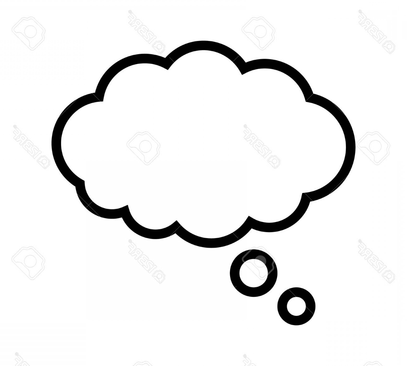 1560x1404 Photostock Vector Thought Bubble Thinking Cloud Line Art Vector