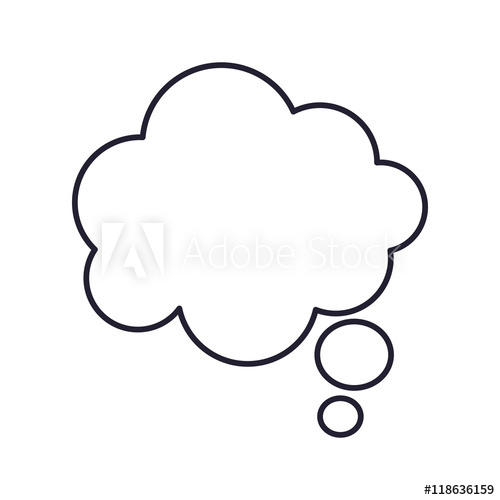 500x500 Flat Design Thought Bubble Icon Vector Illustration