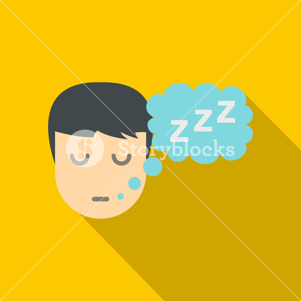 Sleeping Person With Thought Bubble Of Z Icon Flat Illustration 1000x1000 Sleeping Person With Thought Bubble Of Z Icon Flat Illustration