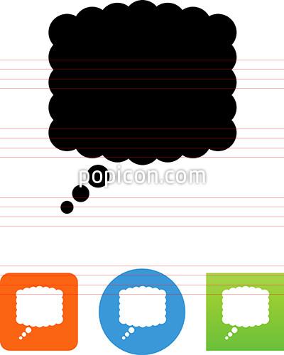 Square Shaped Thought Bubble Icon 400x500 Square Shaped Thought Bubble Icon