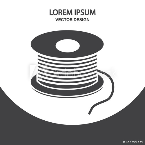 500x500 Sawing Bobbin With Thread Icon Simple Design For Web And Mobile