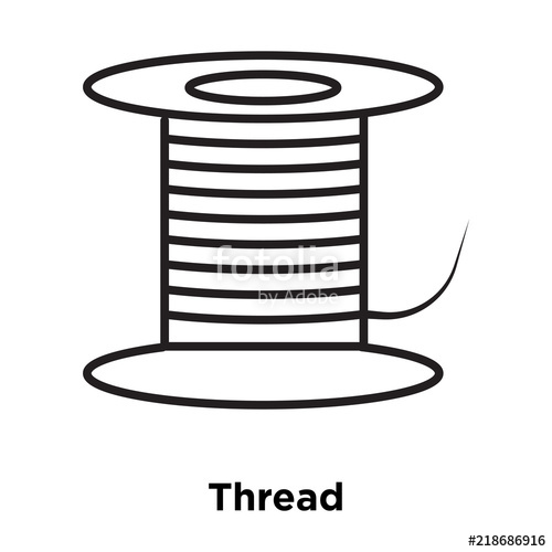 500x500 Thread Icon Isolated On White Background Simple And Editable