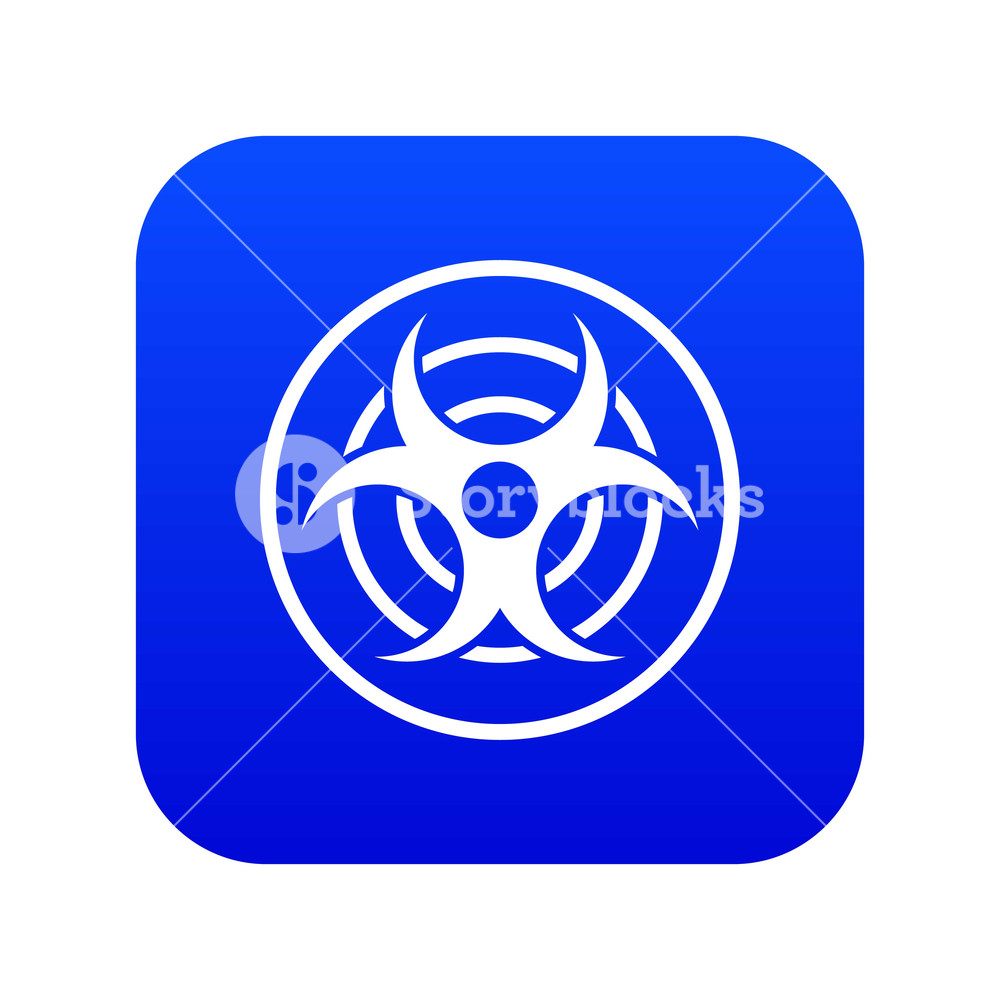 1000x1000 Sign Of Biological Threat Icon Digital Blue For Any Design