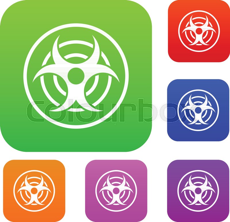 800x772 Sign Of Biological Threat Set Icon Stock Vector Colourbox