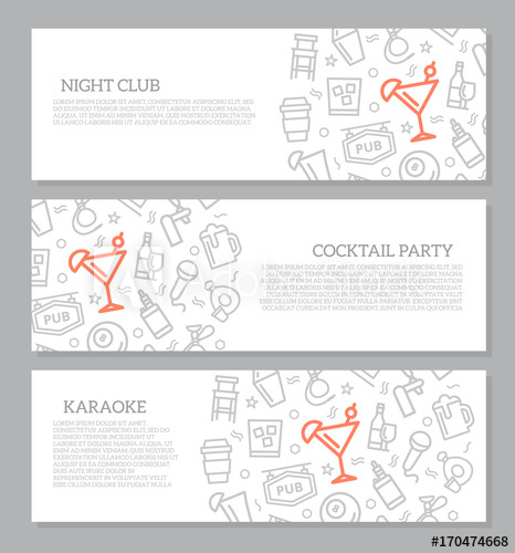 466x500 Set Of Three Digital Night Club And Cocktail Bar Horizontal
