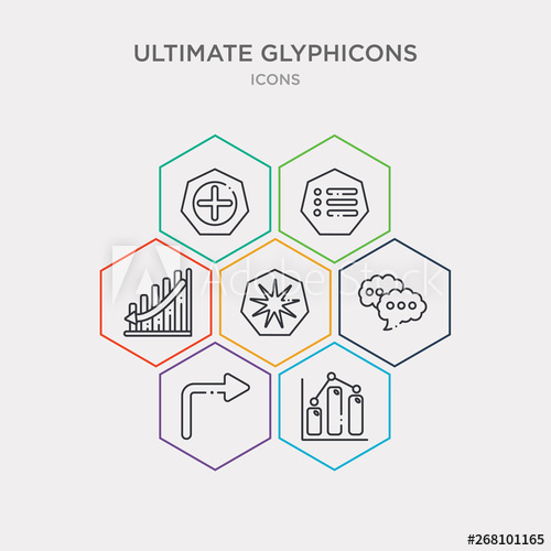 500x500 Simple Set Of Three Bars Graph, Turn Right, Message Bubble, Star