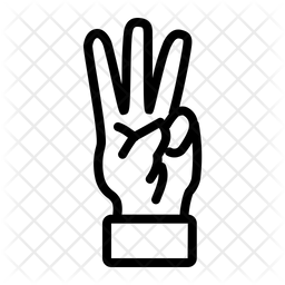 256x256 Three Finger Icon Of Line Style