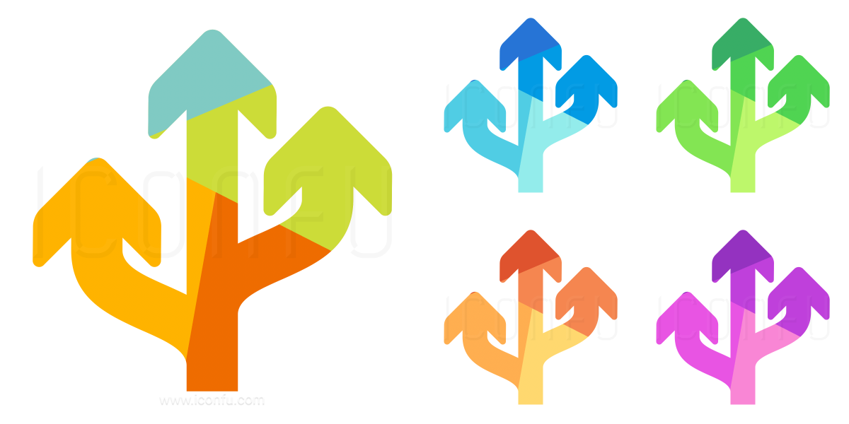 1200x600 Arrows Fork Three Icon