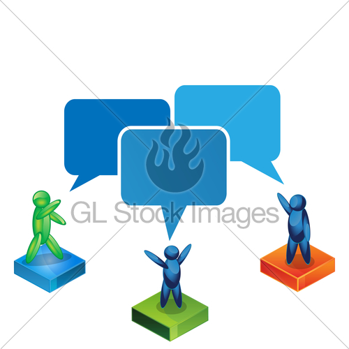 500x500 Talking People Icon Three People Gl Stock Images