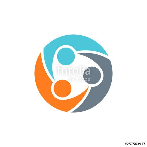 500x500 Teamwork Group Of Three People Logo