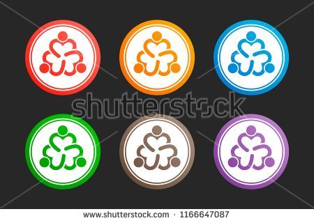 450x320 Three People Heart Icon Set Vector Design