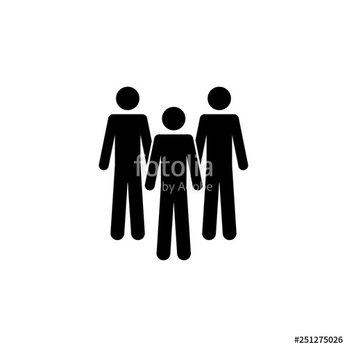 500x500 Three People, A Group Icon Simple Glyph, Flat Vector Of People