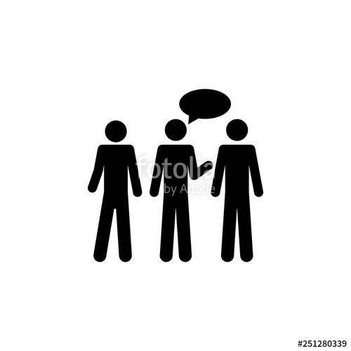 500x500 Three People Talking Icon Simple Glyph, Flat Vector Of People