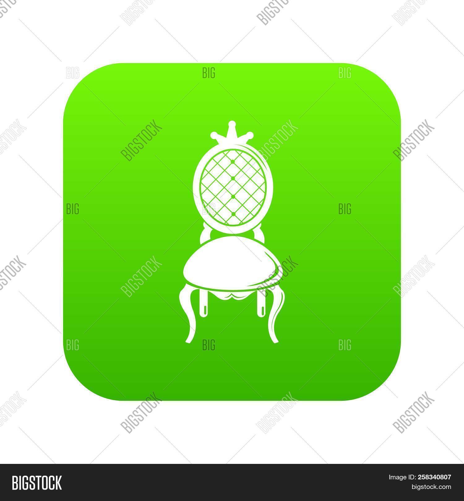1500x1620 Throne Icon Green Isolated On White Background Image