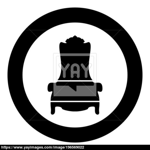 512x512 Throne Icon Black Color In Circle Vector