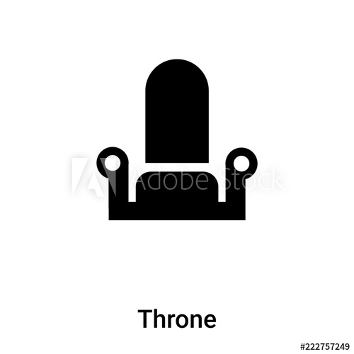 500x500 Throne Icon Vector Isolated On White Background, Logo Concept
