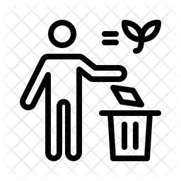 256x256 Throw Garbage Icon Of Line Style