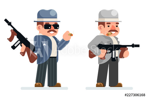 500x334 Gangster Dangerous Retro Criminal Submachine Gun Thug Prohibition