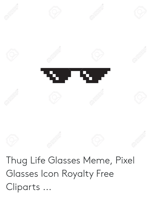 500x652 Thug Life Glasses Meme Pixel Glasses Icon Royalty Free Cliparts