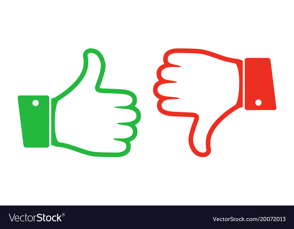 1000x780 Thumb Up And Down Icon Vector Illustration Sports
